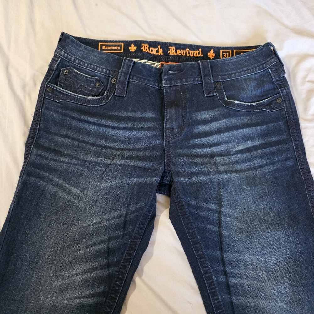 Rock Revival Women's Rosemary Dark Blue Relaxed Skinny Jeans